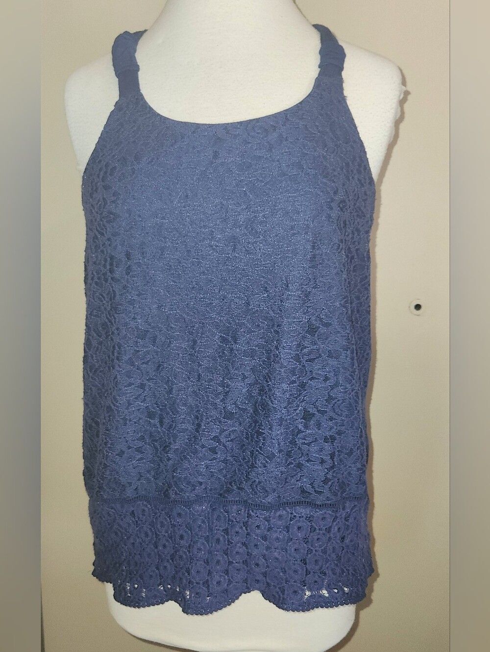 F5 Maurices Navy Blue Lace Tank top